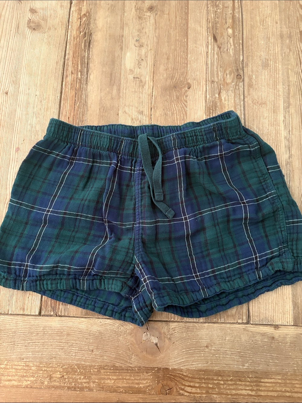 Joe Fresh Blue-Green Plaid Athletic Drawstring Shorts